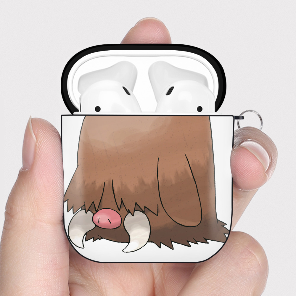 （画像用） ポケットモンスター Pokémon AirPods 第2世代保護ケース ハードシェル ブラック 耐衝撃・防指紋・カラビナ付き