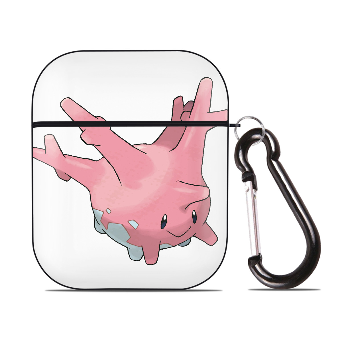（画像用） ポケットモンスター Pokémon AirPods 第2世代保護ケース ハードシェル ブラック 耐衝撃・防指紋・カラビナ付き