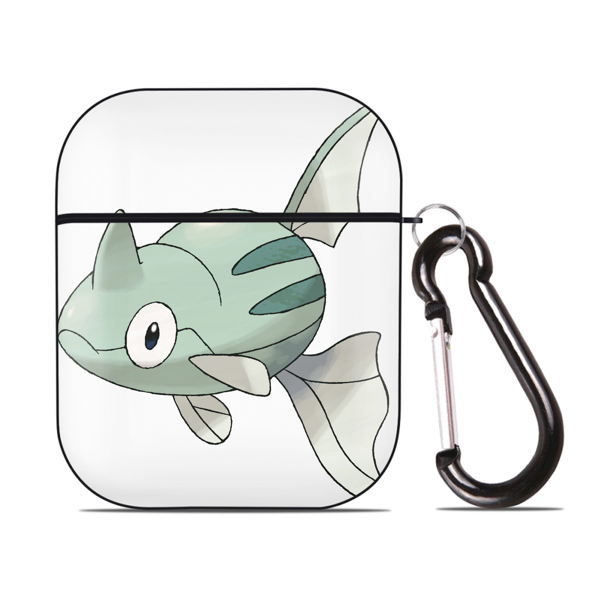 （画像用） ポケットモンスター Pokémon AirPods 第2世代保護ケース ハードシェル ブラック 耐衝撃・防指紋・カラビナ付き