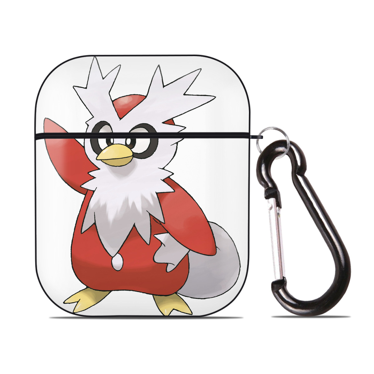 （画像用） ポケットモンスター Pokémon AirPods 第2世代保護ケース ハードシェル ブラック 耐衝撃・防指紋・カラビナ付き