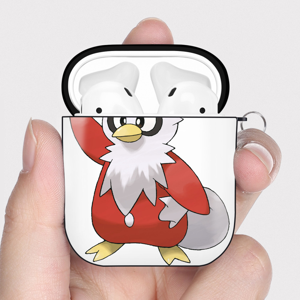 （画像用） ポケットモンスター Pokémon AirPods 第2世代保護ケース ハードシェル ブラック 耐衝撃・防指紋・カラビナ付き