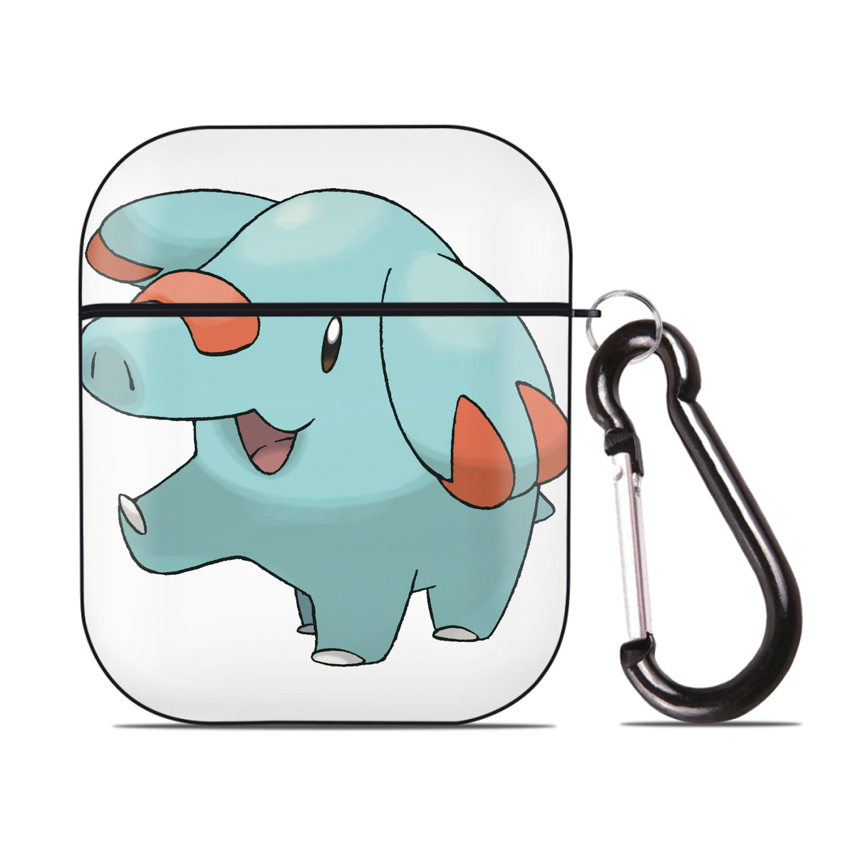 （画像用） ポケットモンスター Pokémon AirPods 第2世代保護ケース ハードシェル ブラック 耐衝撃・防指紋・カラビナ付き