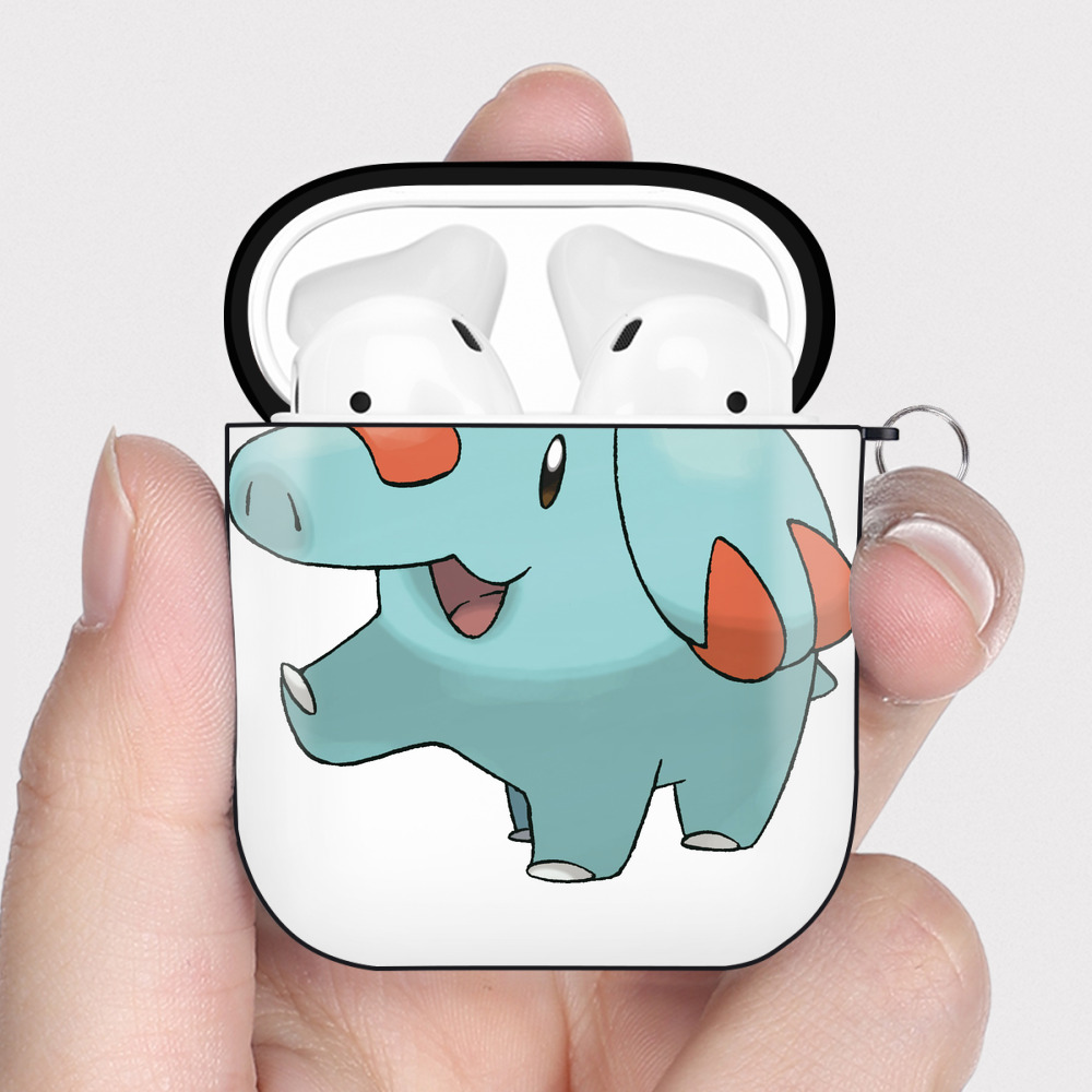 （画像用） ポケットモンスター Pokémon AirPods 第2世代保護ケース ハードシェル ブラック 耐衝撃・防指紋・カラビナ付き