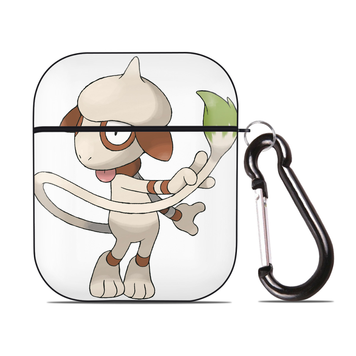 （画像用） ポケットモンスター Pokémon AirPods 第2世代保護ケース ハードシェル ブラック 耐衝撃・防指紋・カラビナ付き