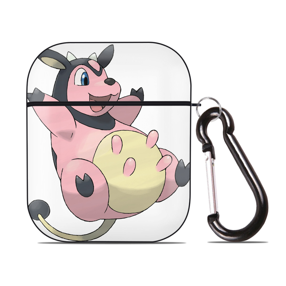 （画像用） ポケットモンスター Pokémon AirPods 第2世代保護ケース ハードシェル ブラック 耐衝撃・防指紋・カラビナ付き