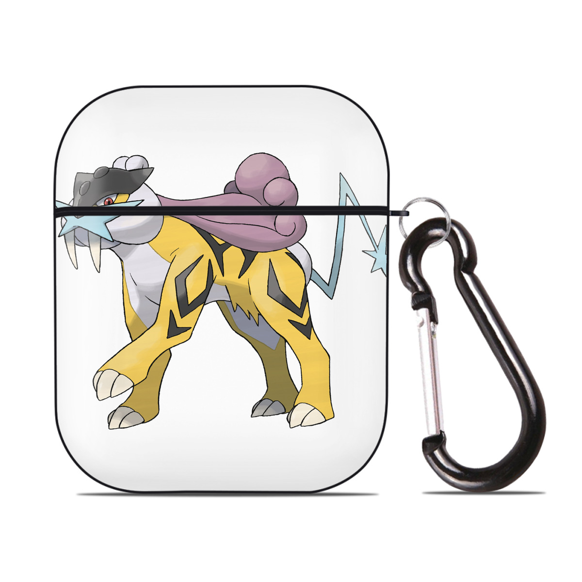 （画像用） ポケットモンスター Pokémon AirPods 第2世代保護ケース ハードシェル ブラック 耐衝撃・防指紋・カラビナ付き