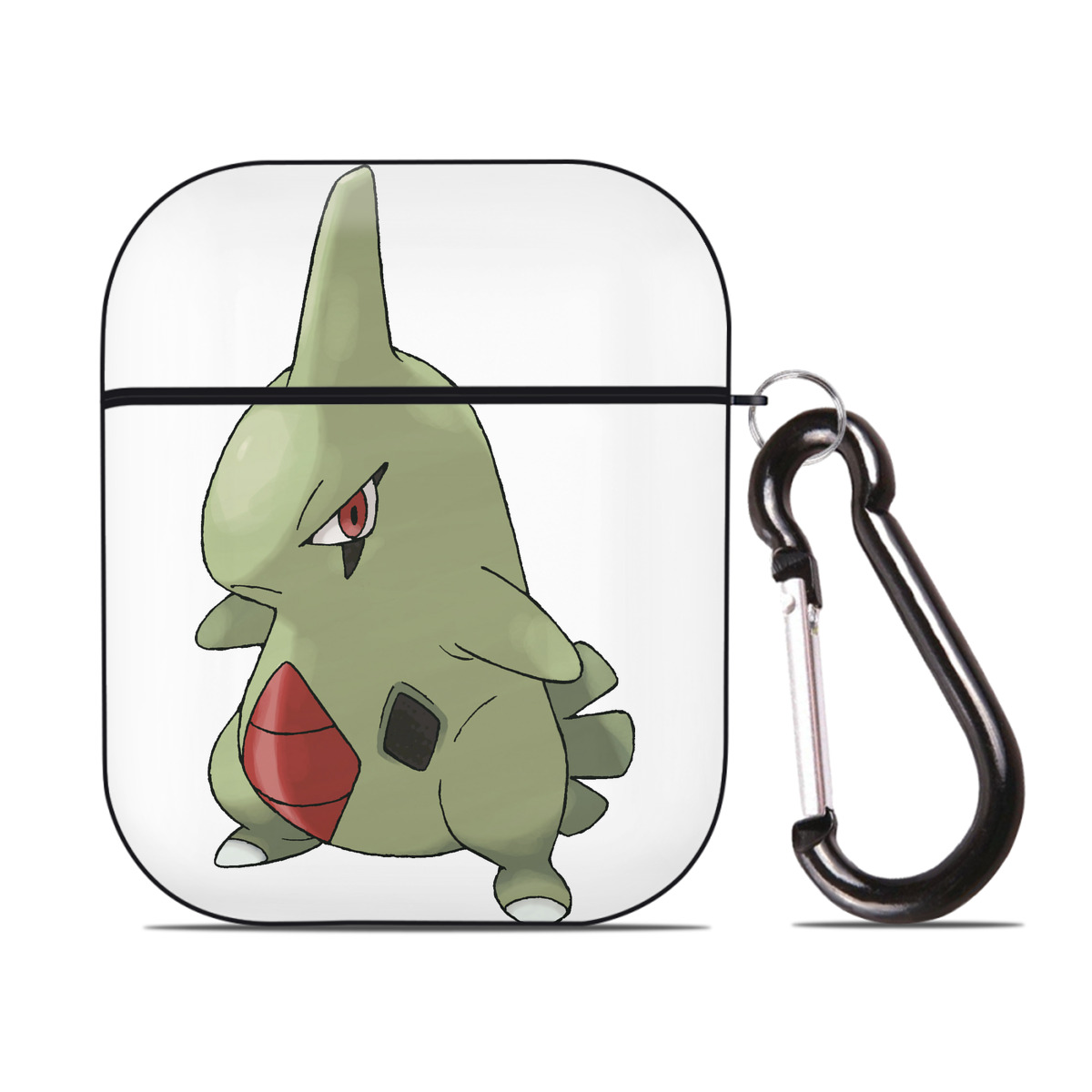 （画像用） ポケットモンスター Pokémon AirPods 第2世代保護ケース ハードシェル ブラック 耐衝撃・防指紋・カラビナ付き