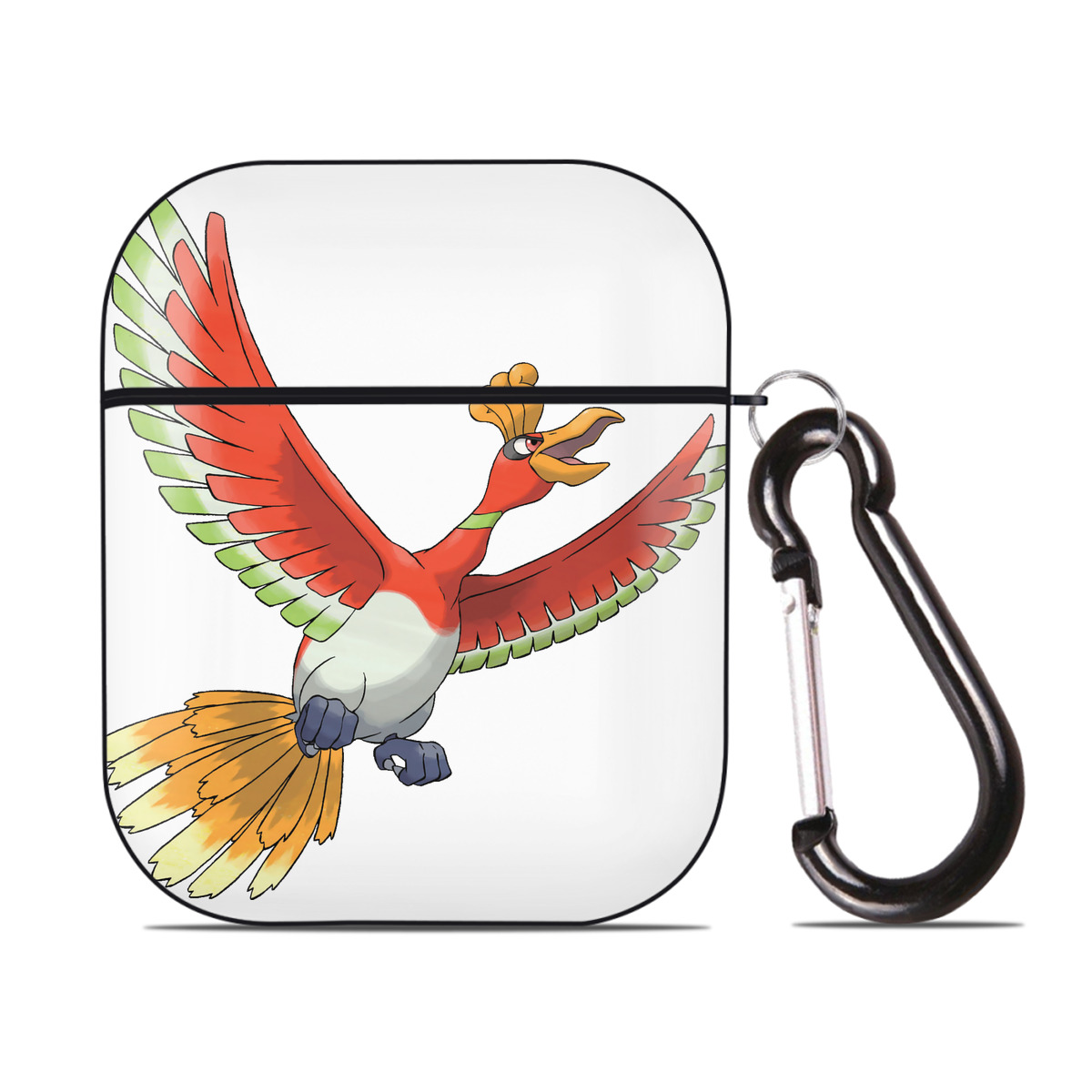 （画像用） ポケットモンスター Pokémon AirPods 第2世代保護ケース ハードシェル ブラック 耐衝撃・防指紋・カラビナ付き