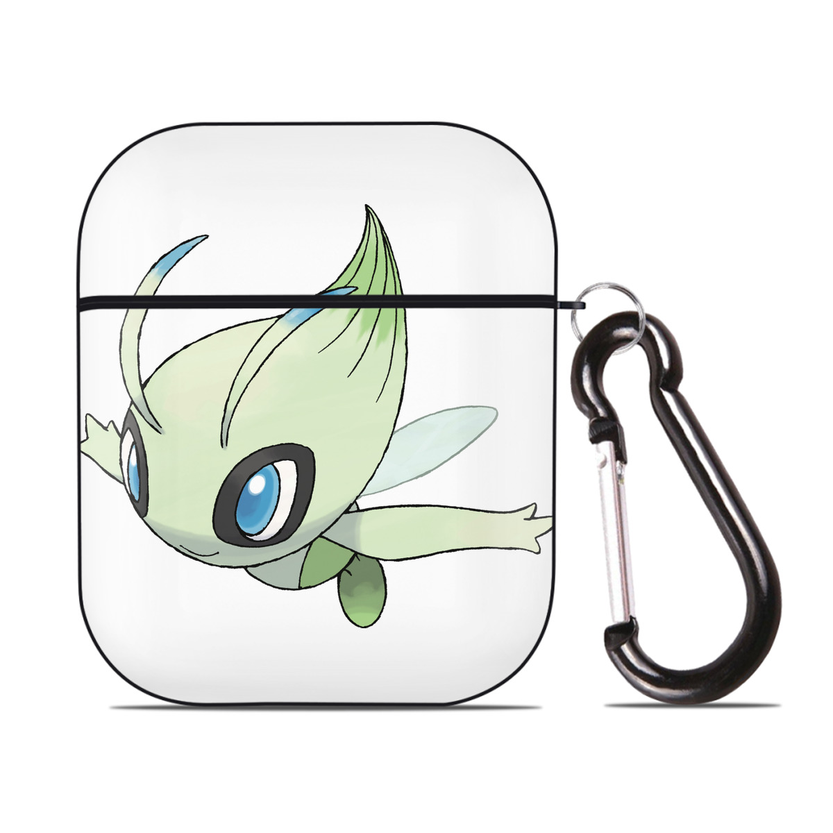 （画像用） ポケットモンスター Pokémon AirPods 第2世代保護ケース ハードシェル ブラック 耐衝撃・防指紋・カラビナ付き