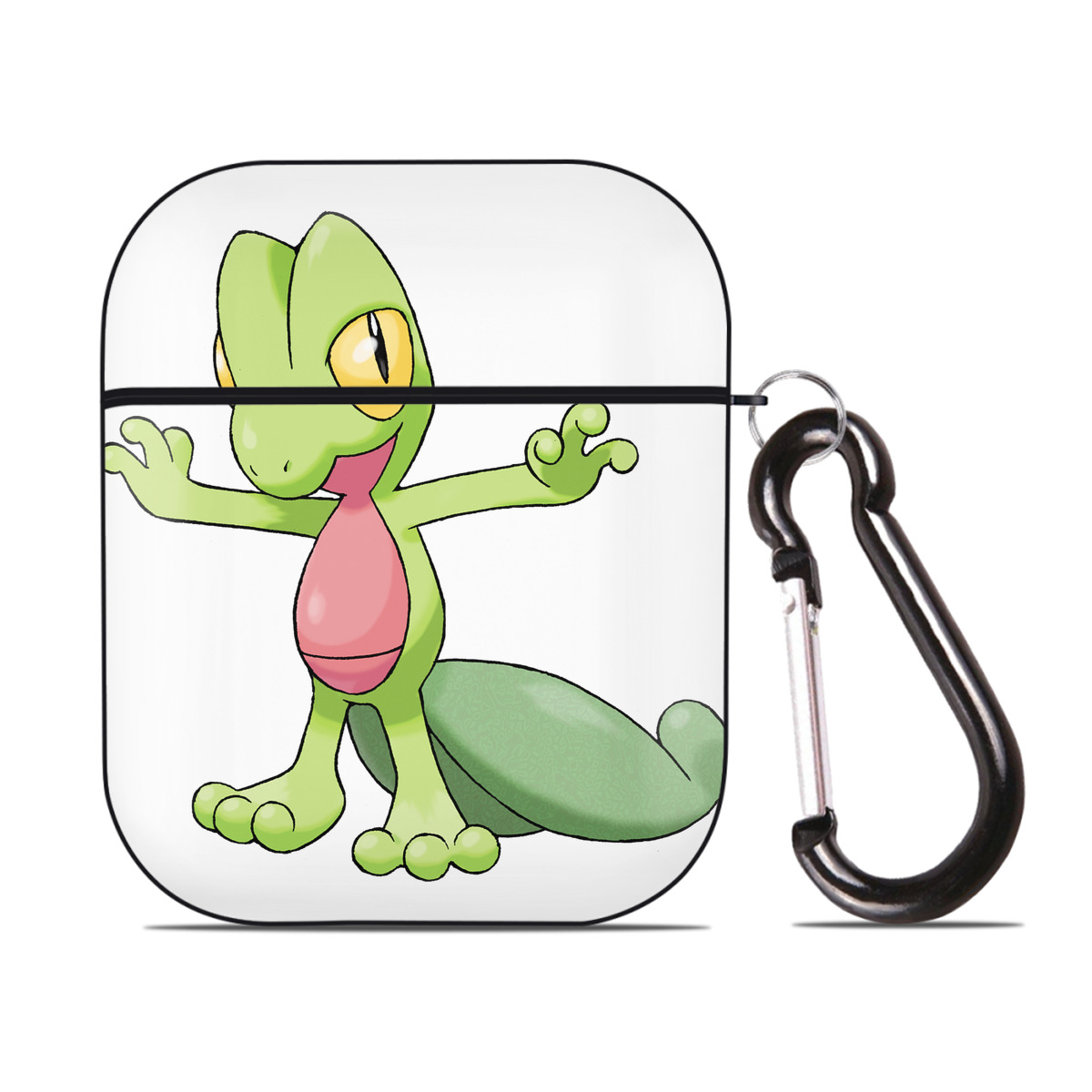 （画像用） ポケットモンスター Pokémon AirPods 第2世代保護ケース ハードシェル ブラック 耐衝撃・防指紋・カラビナ付き
