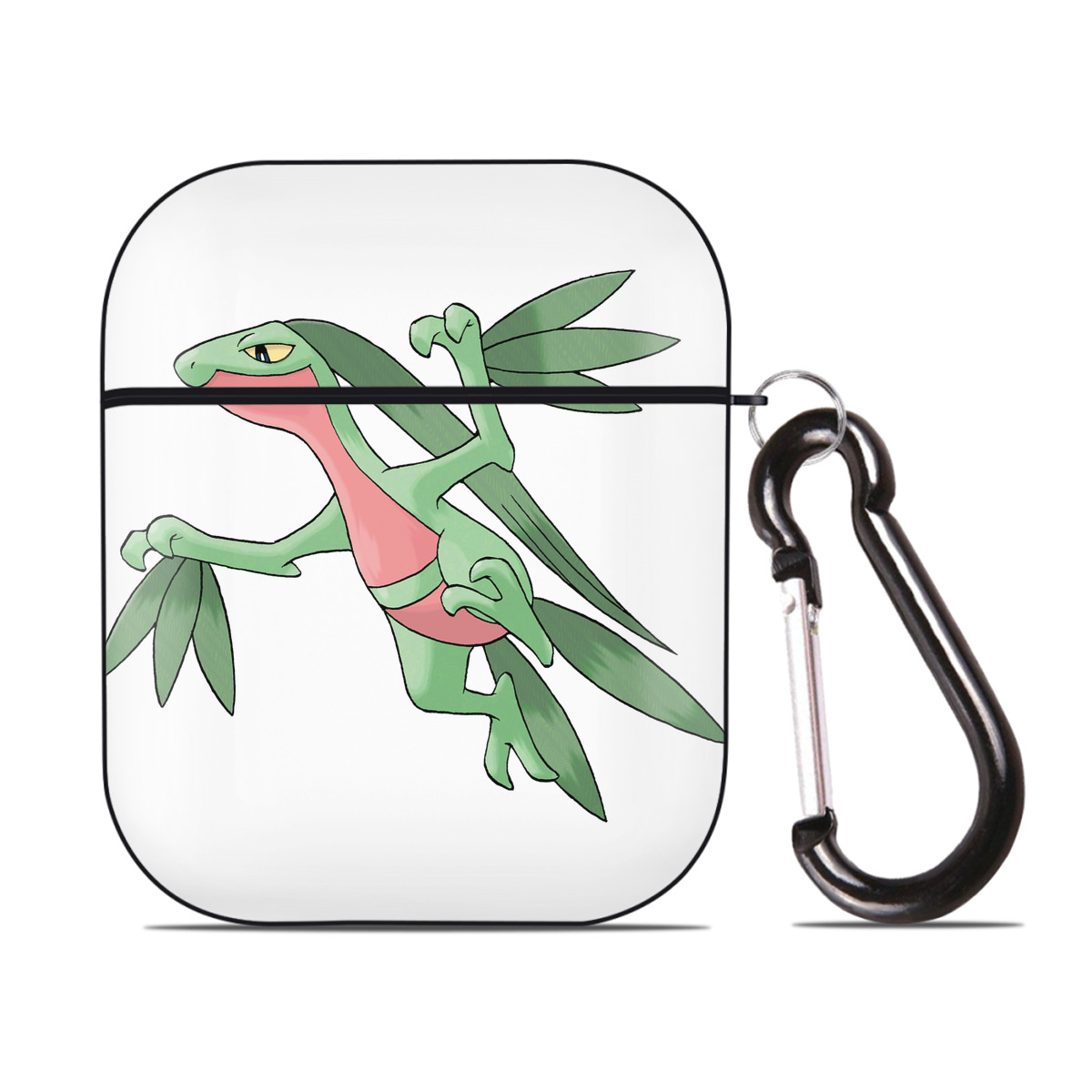 （画像用） ポケットモンスター Pokémon AirPods 第2世代保護ケース ハードシェル ブラック 耐衝撃・防指紋・カラビナ付き