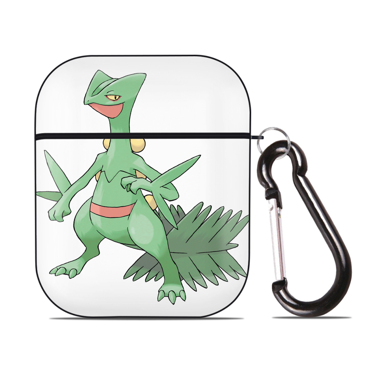 （画像用） ポケットモンスター Pokémon AirPods 第2世代保護ケース ハードシェル ブラック 耐衝撃・防指紋・カラビナ付き