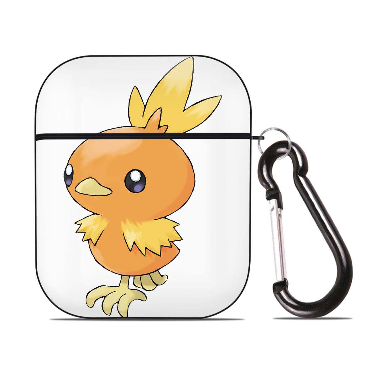 （画像用） ポケットモンスター Pokémon AirPods 第2世代保護ケース ハードシェル ブラック 耐衝撃・防指紋・カラビナ付き