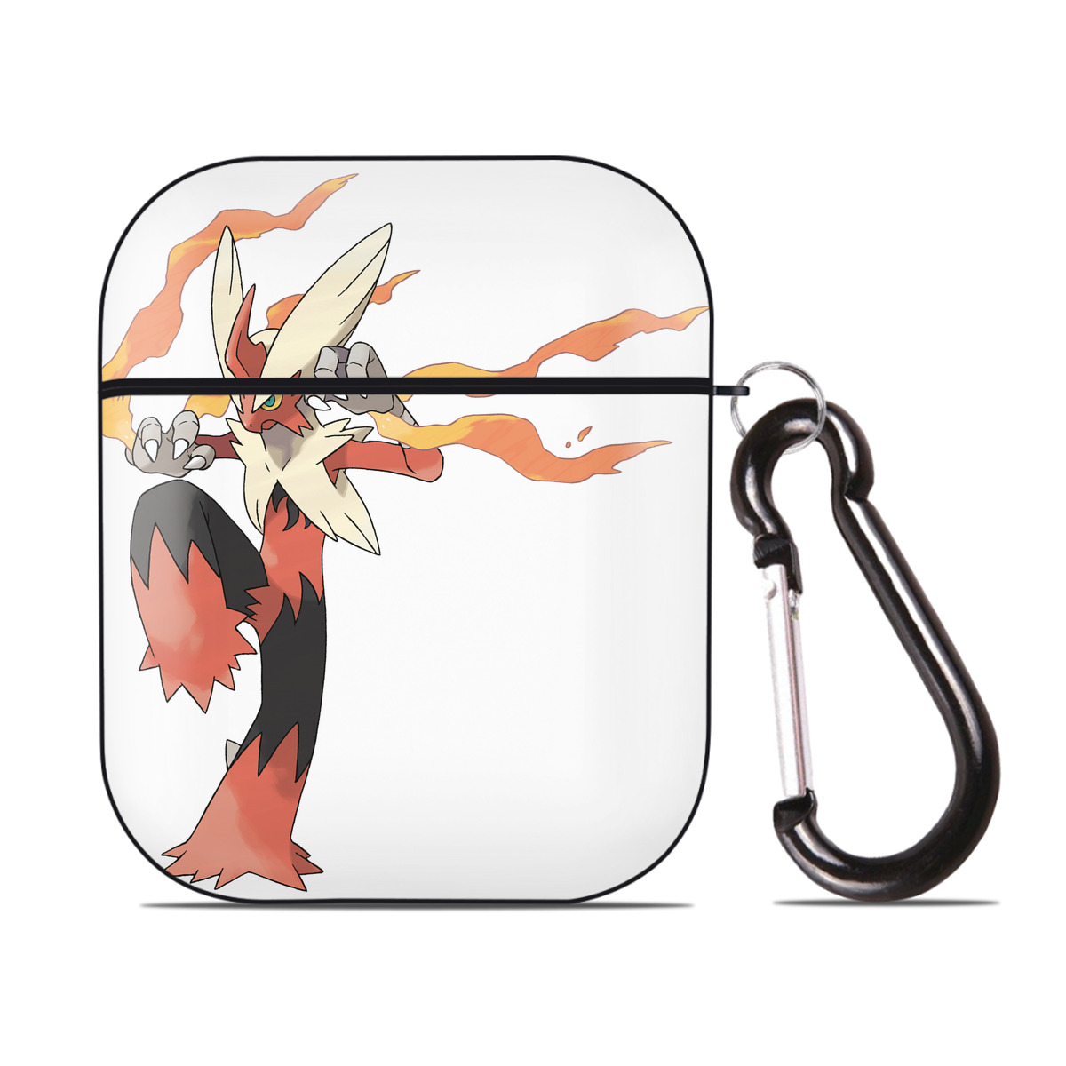 （画像用） ポケットモンスター Pokémon AirPods 第2世代保護ケース ハードシェル ブラック 耐衝撃・防指紋・カラビナ付き