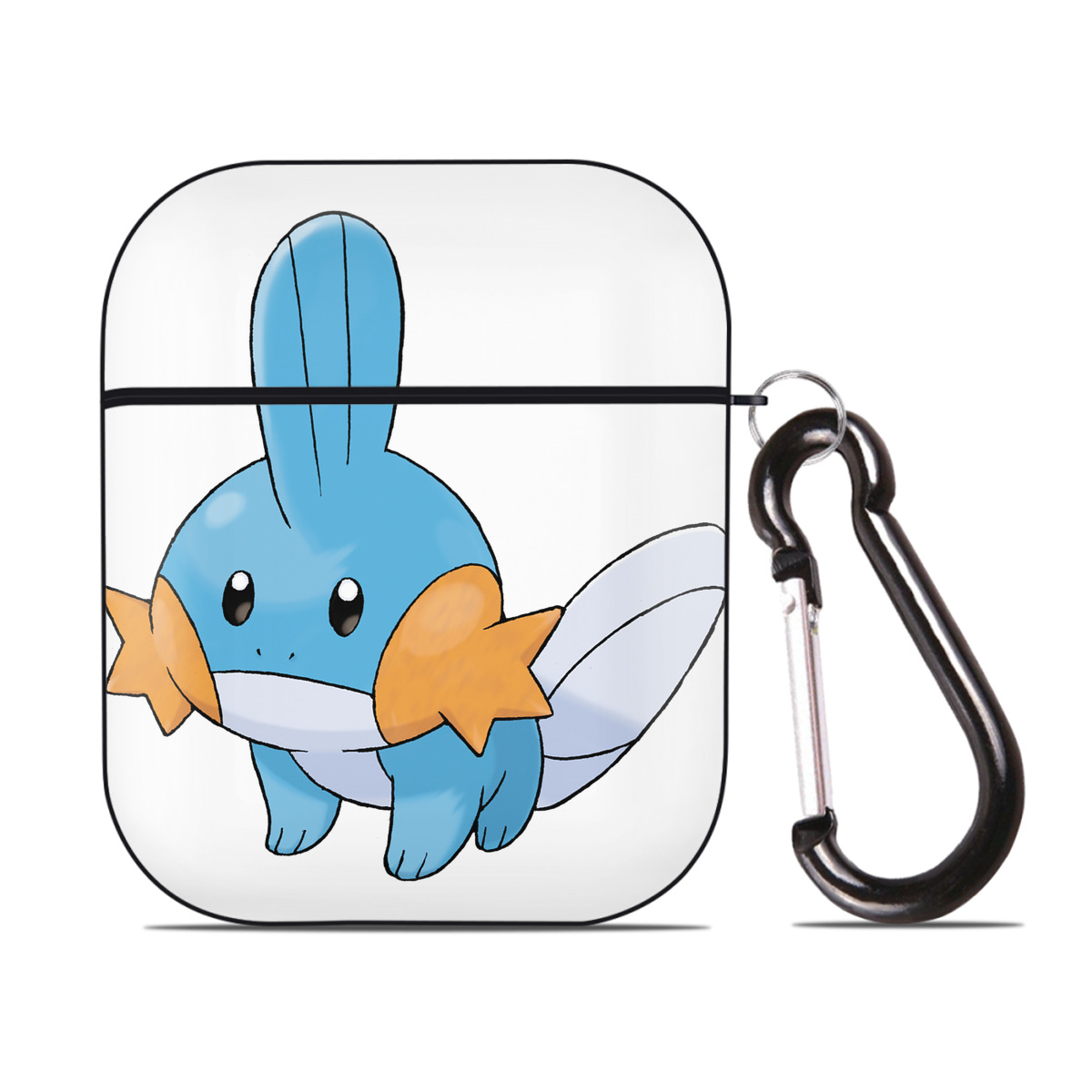 （画像用） ポケットモンスター Pokémon AirPods 第2世代保護ケース ハードシェル ブラック 耐衝撃・防指紋・カラビナ付き