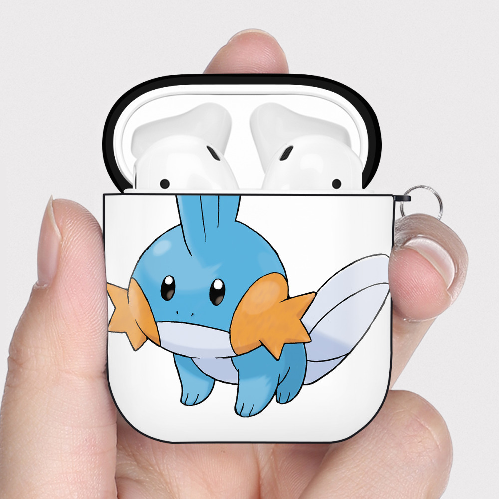（画像用） ポケットモンスター Pokémon AirPods 第2世代保護ケース ハードシェル ブラック 耐衝撃・防指紋・カラビナ付き