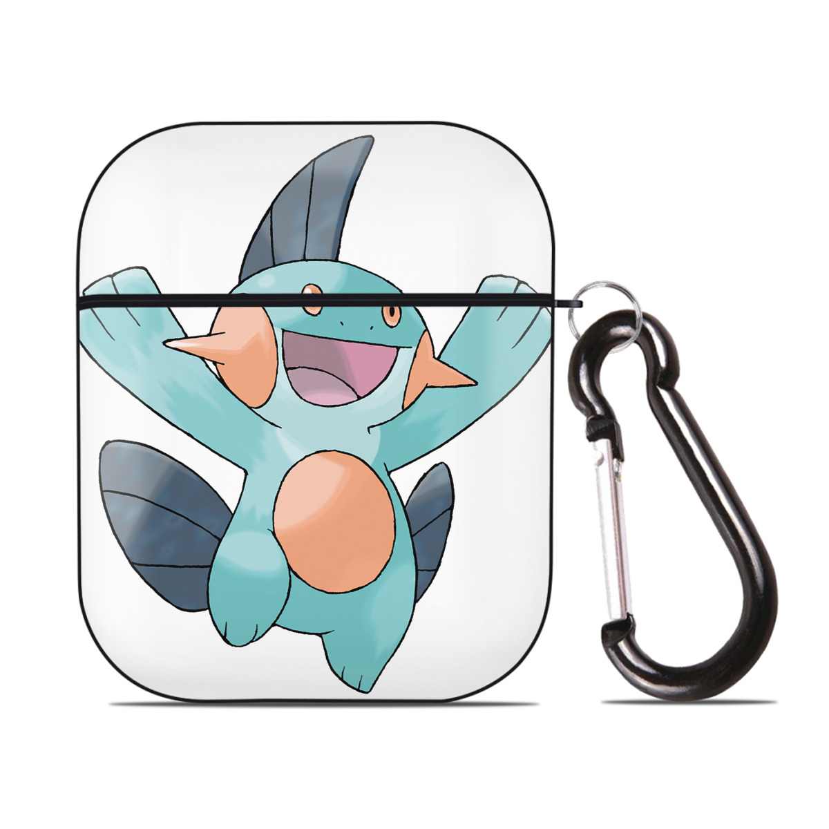 （画像用） ポケットモンスター Pokémon AirPods 第2世代保護ケース ハードシェル ブラック 耐衝撃・防指紋・カラビナ付き