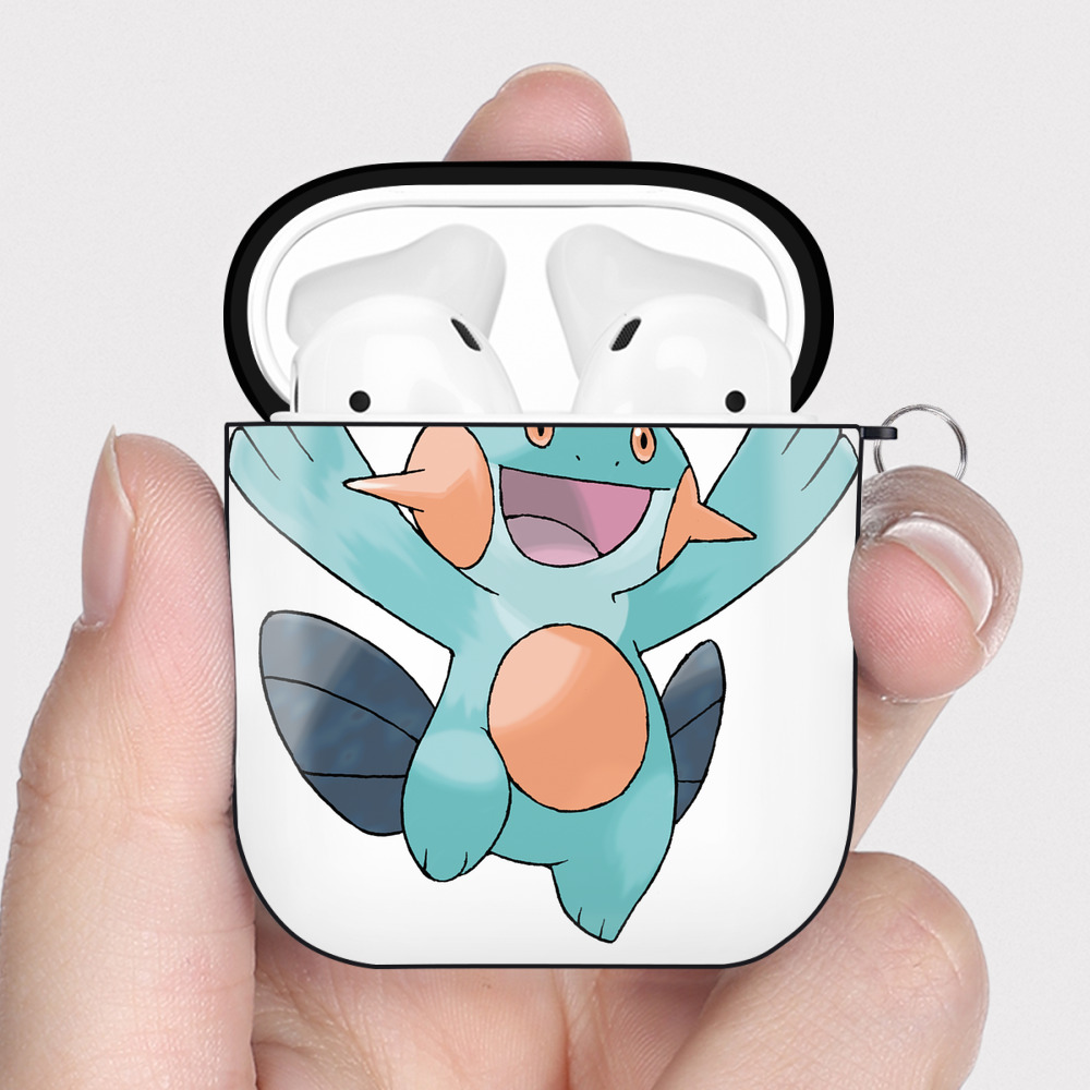 （画像用） ポケットモンスター Pokémon AirPods 第2世代保護ケース ハードシェル ブラック 耐衝撃・防指紋・カラビナ付き