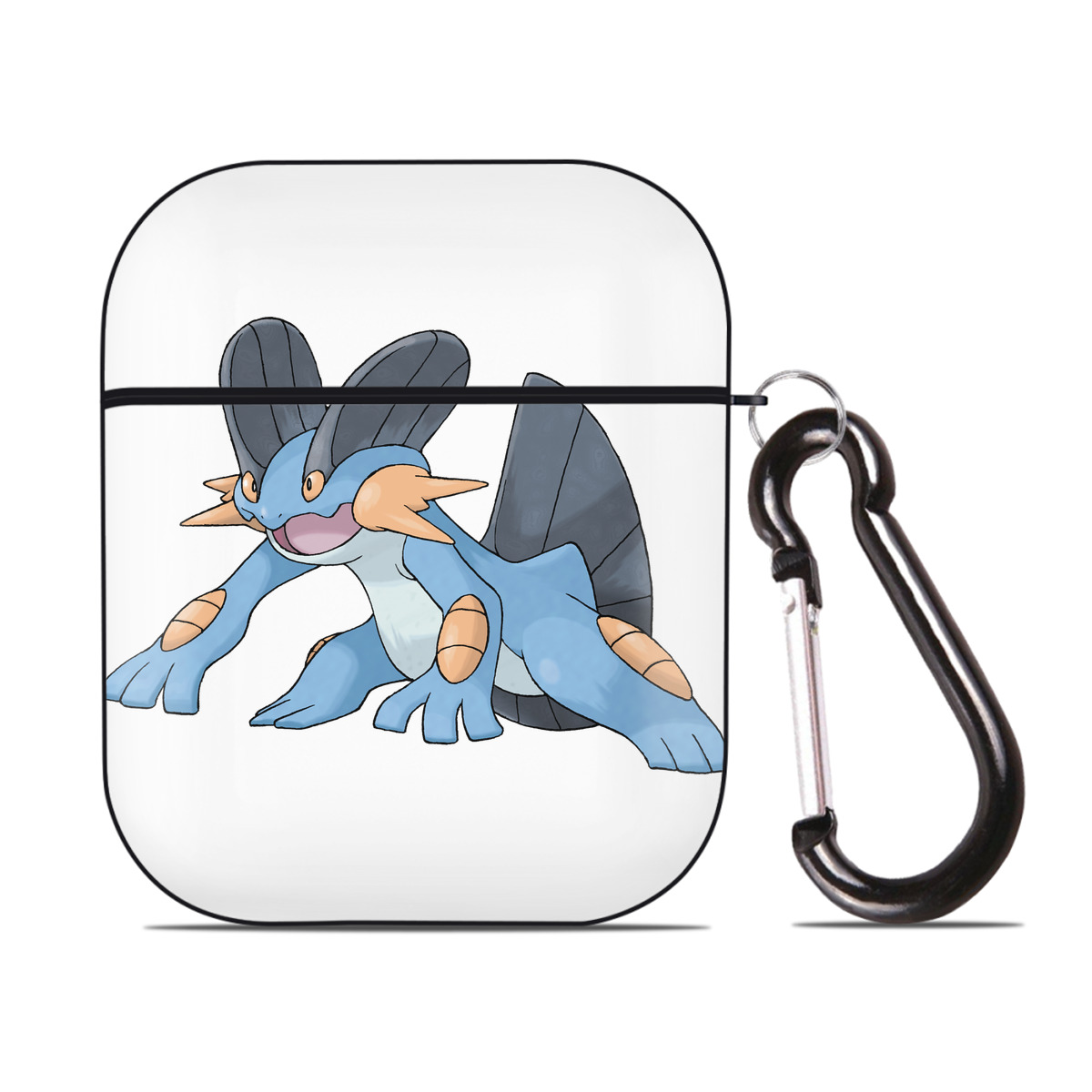（画像用） ポケットモンスター Pokémon AirPods 第2世代保護ケース ハードシェル ブラック 耐衝撃・防指紋・カラビナ付き