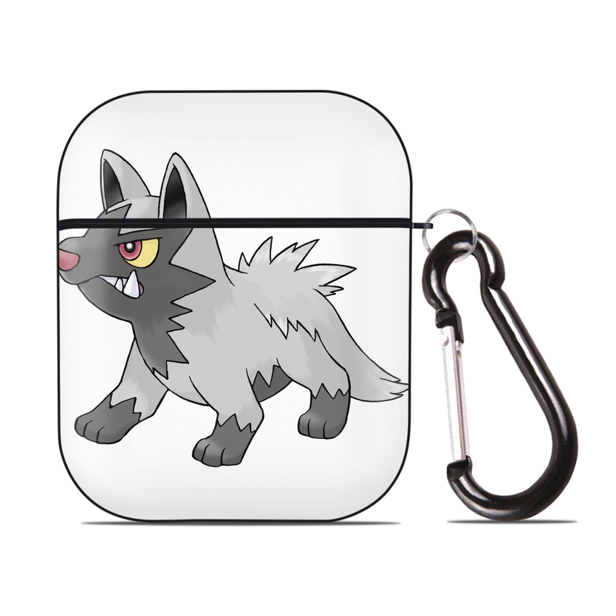 （画像用） ポケットモンスター Pokémon AirPods 第2世代保護ケース ハードシェル ブラック 耐衝撃・防指紋・カラビナ付き