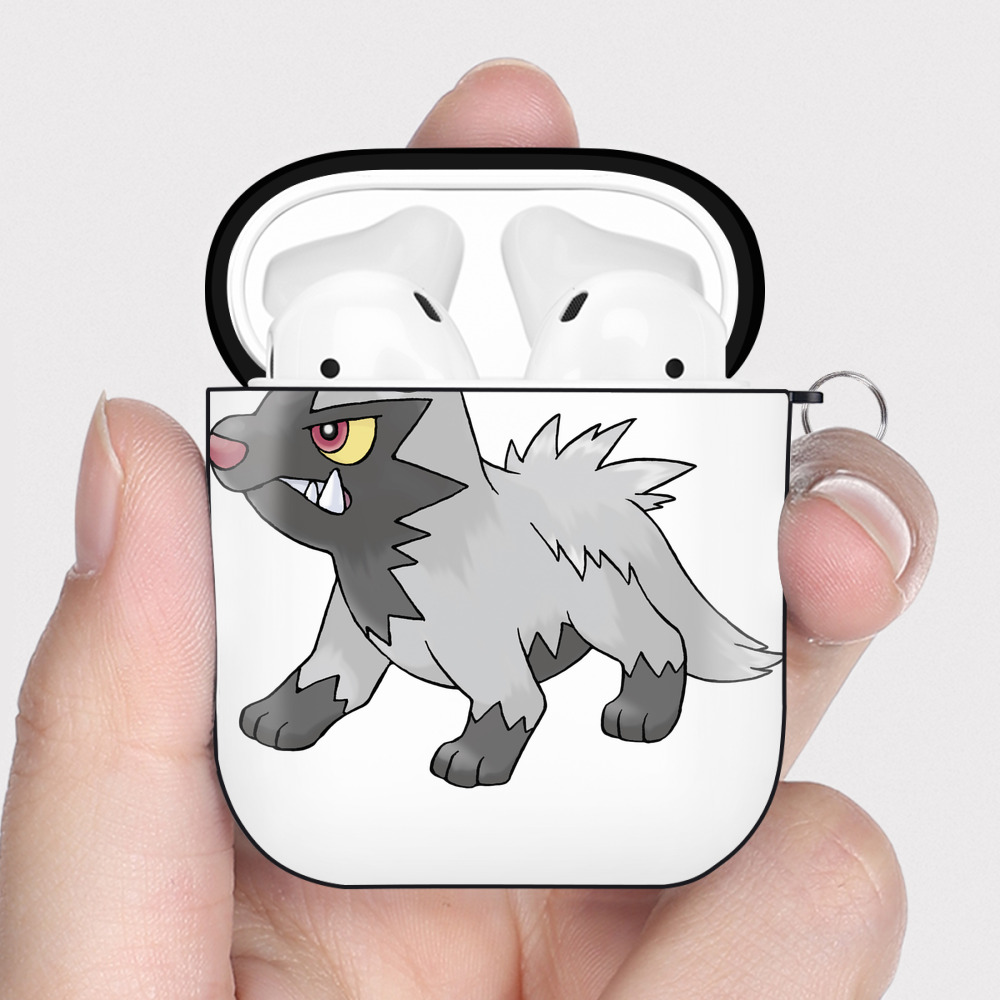 （画像用） ポケットモンスター Pokémon AirPods 第2世代保護ケース ハードシェル ブラック 耐衝撃・防指紋・カラビナ付き
