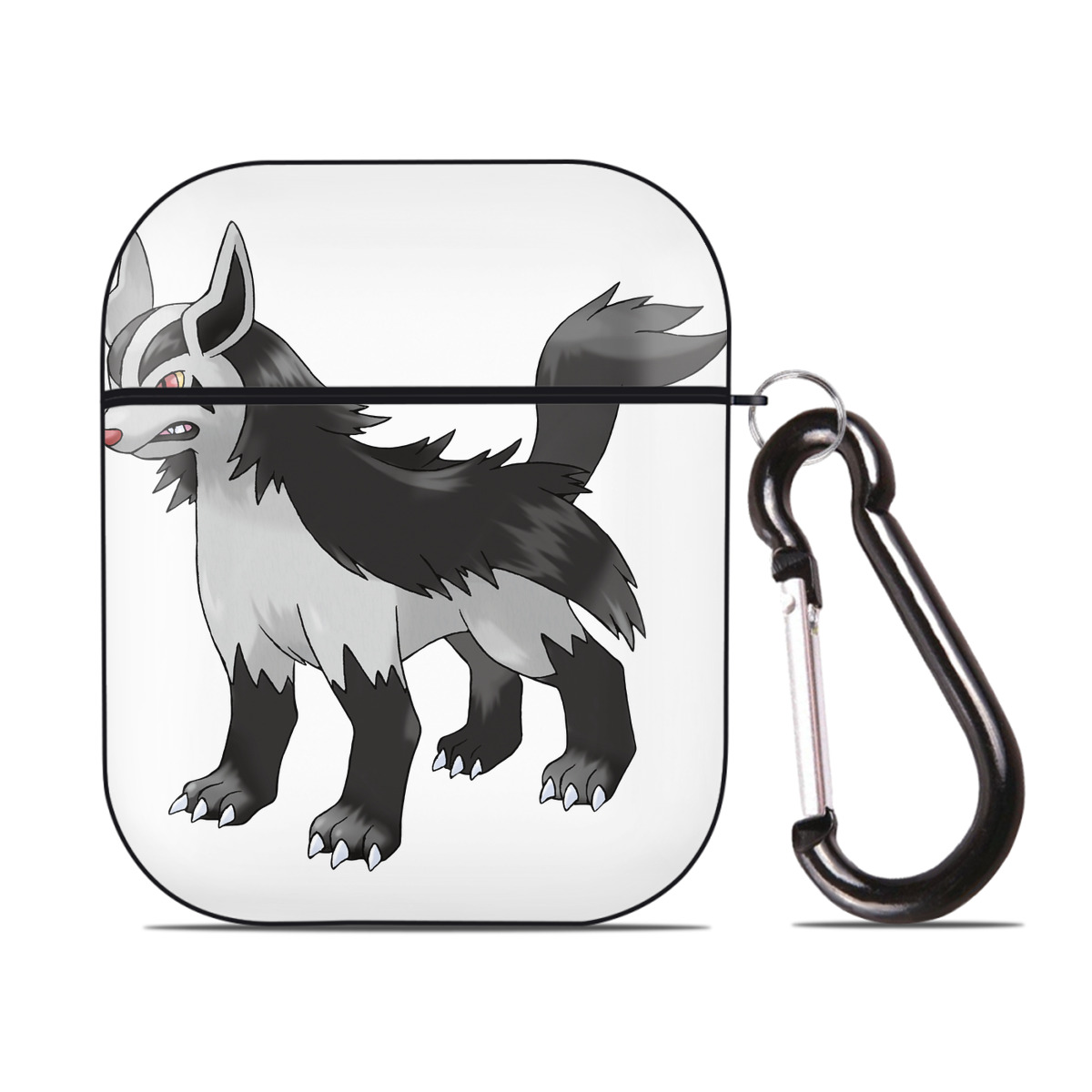 （画像用） ポケットモンスター Pokémon AirPods 第2世代保護ケース ハードシェル ブラック 耐衝撃・防指紋・カラビナ付き