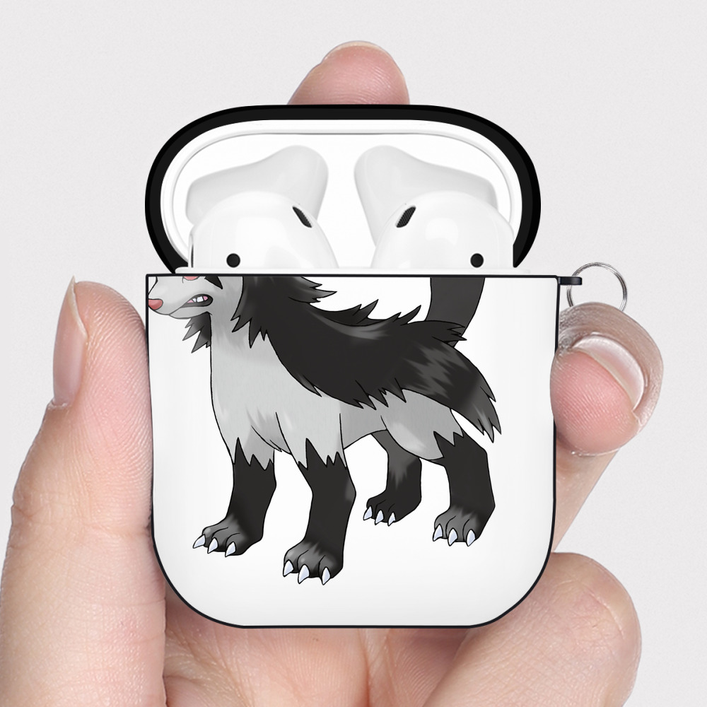 （画像用） ポケットモンスター Pokémon AirPods 第2世代保護ケース ハードシェル ブラック 耐衝撃・防指紋・カラビナ付き