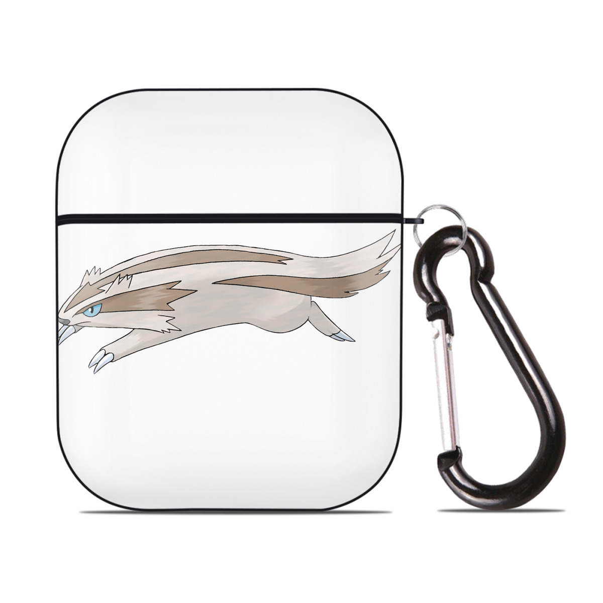 （画像用） ポケットモンスター Pokémon AirPods 第2世代保護ケース ハードシェル ブラック 耐衝撃・防指紋・カラビナ付き