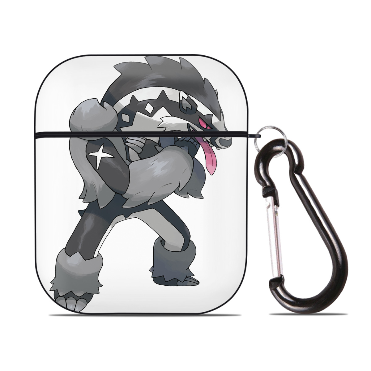 （画像用） ポケットモンスター Pokémon AirPods 第2世代保護ケース ハードシェル ブラック 耐衝撃・防指紋・カラビナ付き