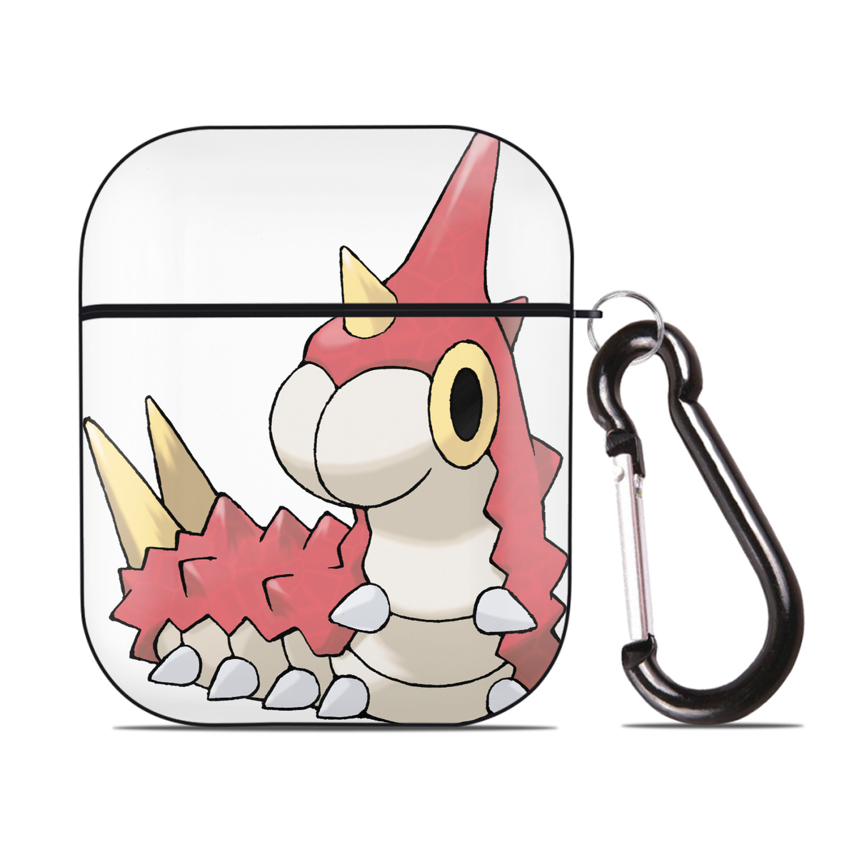 （画像用） ポケットモンスター Pokémon AirPods 第2世代保護ケース ハードシェル ブラック 耐衝撃・防指紋・カラビナ付き