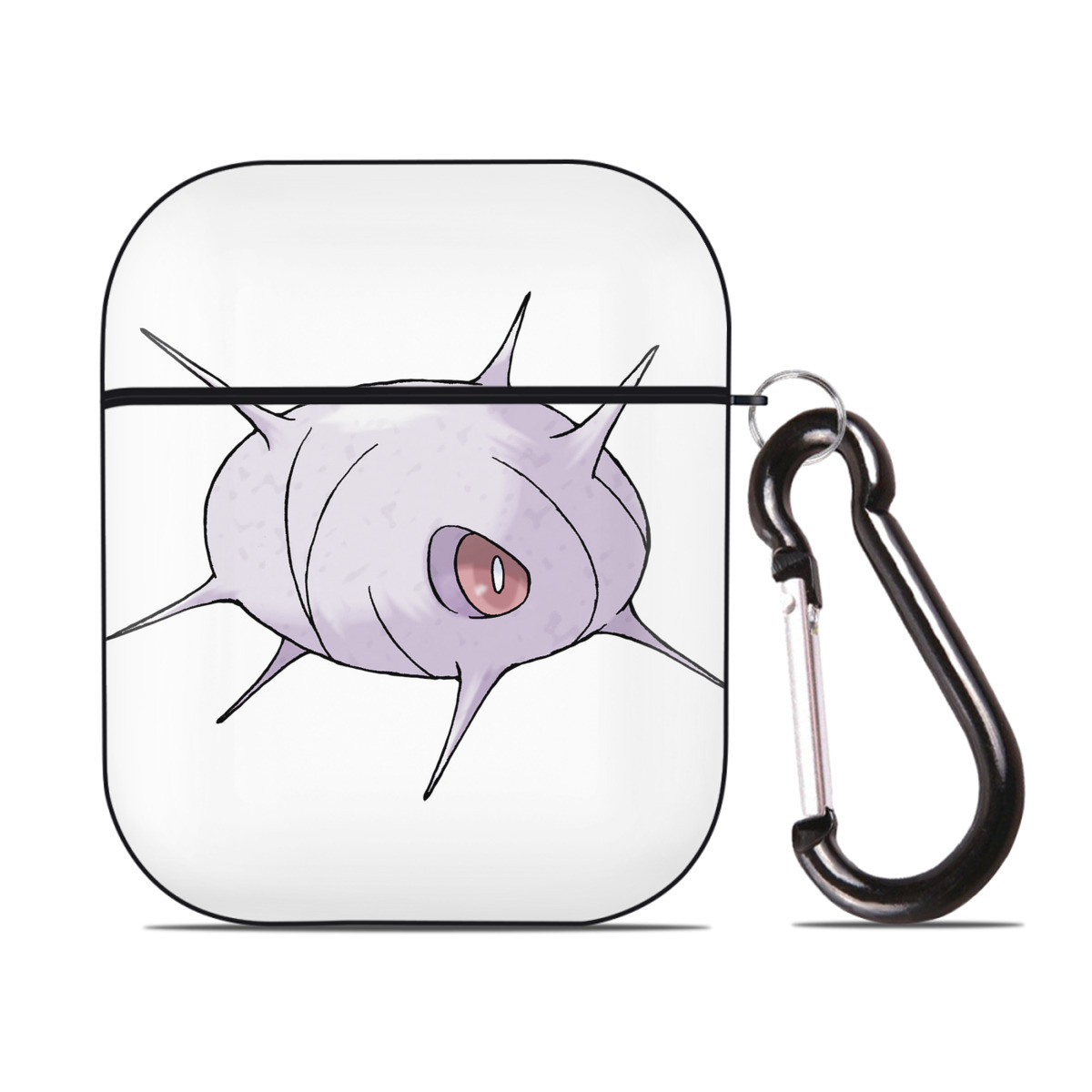 （画像用） ポケットモンスター Pokémon AirPods 第2世代保護ケース ハードシェル ブラック 耐衝撃・防指紋・カラビナ付き