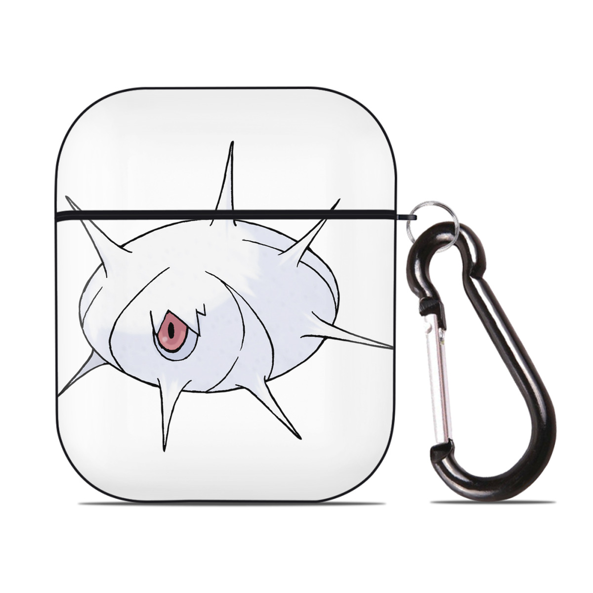 （画像用） ポケットモンスター Pokémon AirPods 第2世代保護ケース ハードシェル ブラック 耐衝撃・防指紋・カラビナ付き
