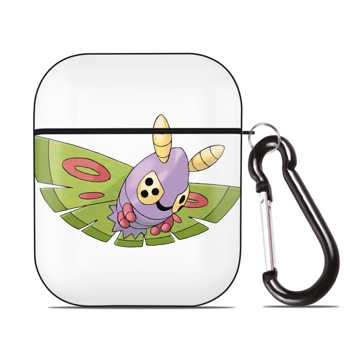 （画像用） ポケットモンスター Pokémon AirPods 第2世代保護ケース ハードシェル ブラック 耐衝撃・防指紋・カラビナ付き