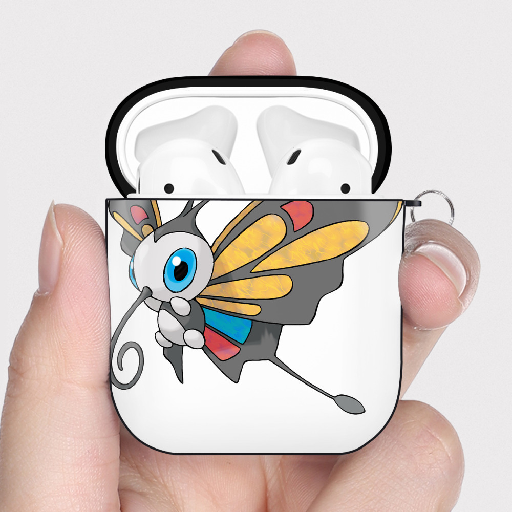 （画像用） ポケットモンスター Pokémon AirPods 第2世代保護ケース ハードシェル ブラック 耐衝撃・防指紋・カラビナ付き