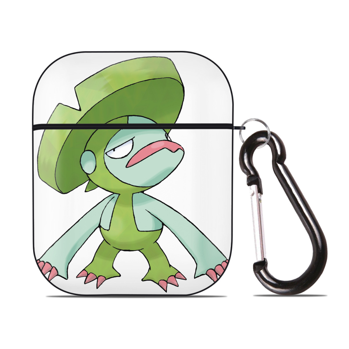 （画像用） ポケットモンスター Pokémon AirPods 第2世代保護ケース ハードシェル ブラック 耐衝撃・防指紋・カラビナ付き