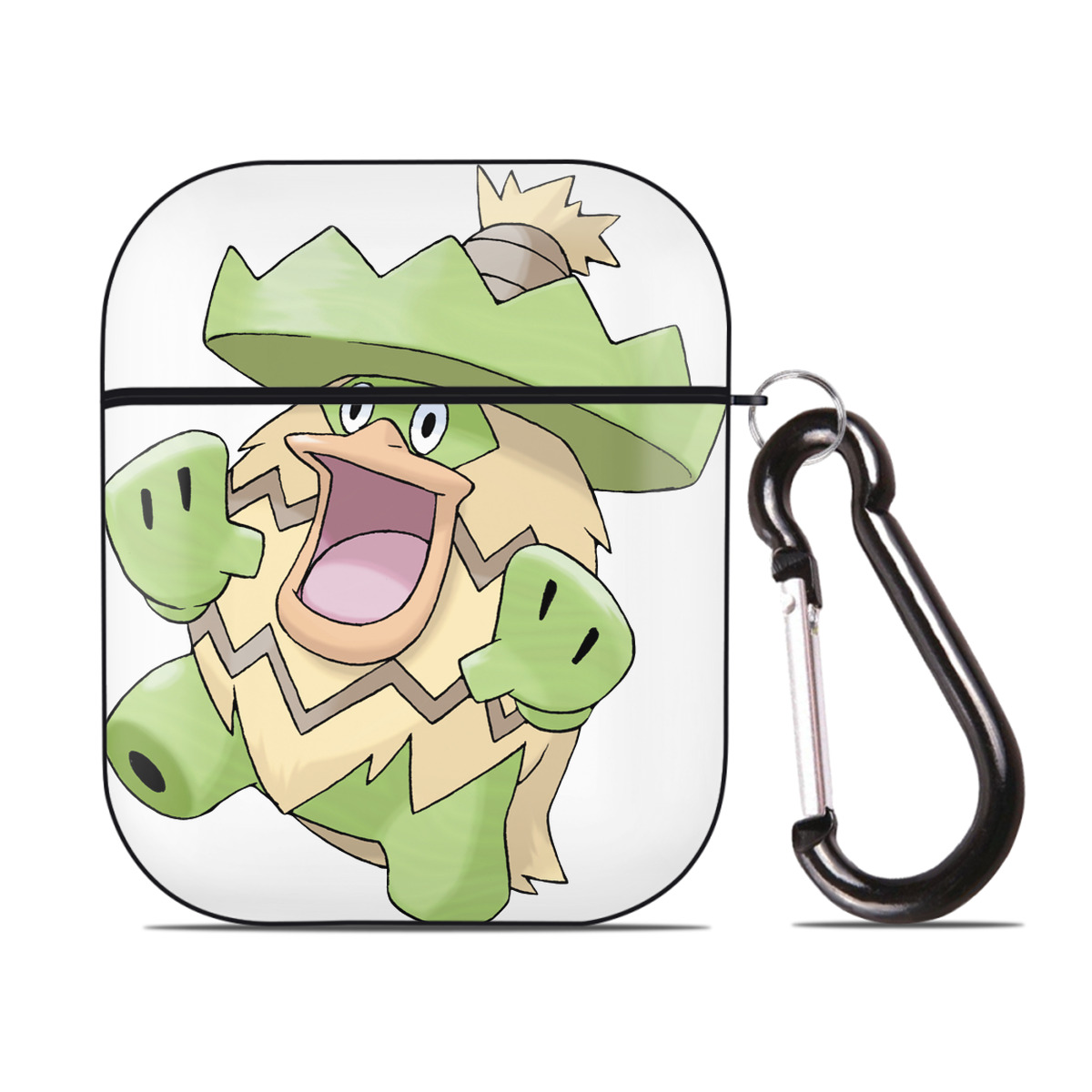 （画像用） ポケットモンスター Pokémon AirPods 第2世代保護ケース ハードシェル ブラック 耐衝撃・防指紋・カラビナ付き