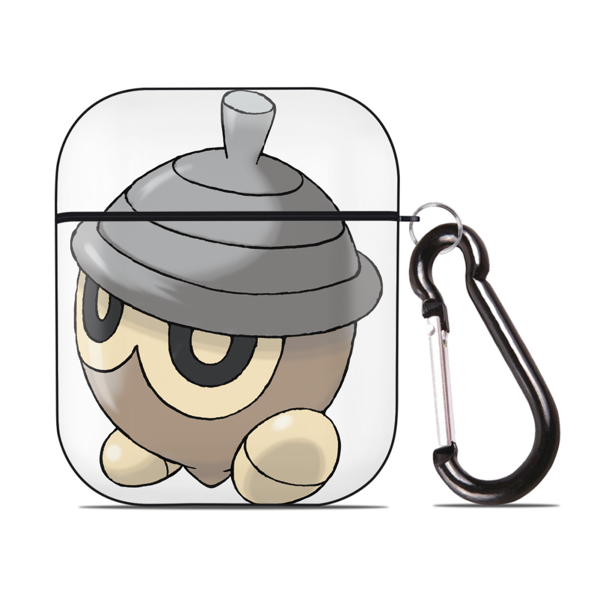 （画像用） ポケットモンスター Pokémon AirPods 第2世代保護ケース ハードシェル ブラック 耐衝撃・防指紋・カラビナ付き