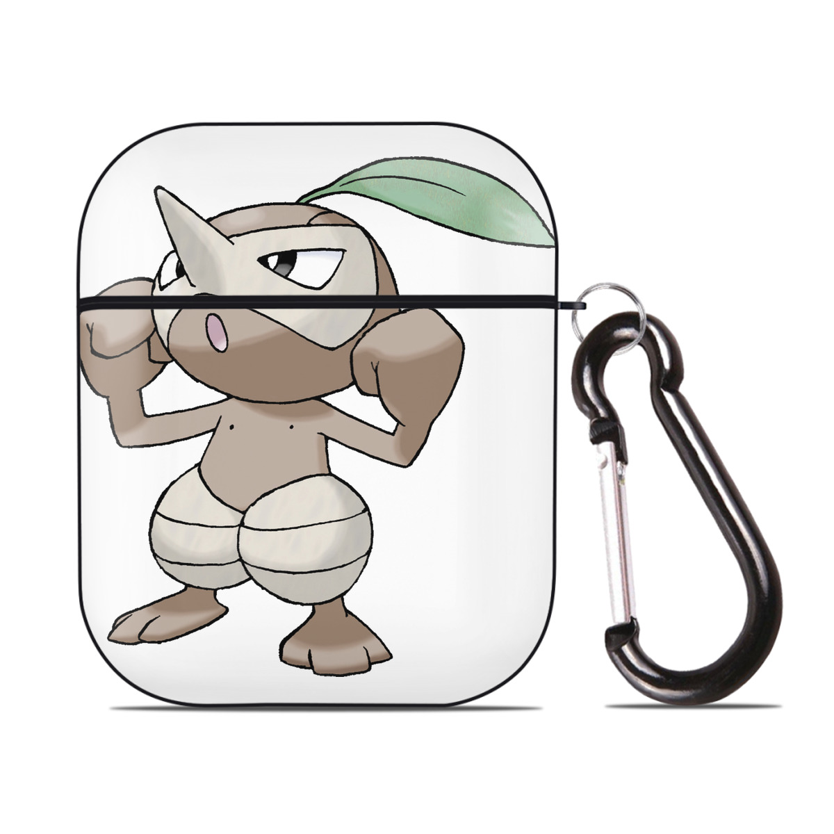 （画像用） ポケットモンスター Pokémon AirPods 第2世代保護ケース ハードシェル ブラック 耐衝撃・防指紋・カラビナ付き