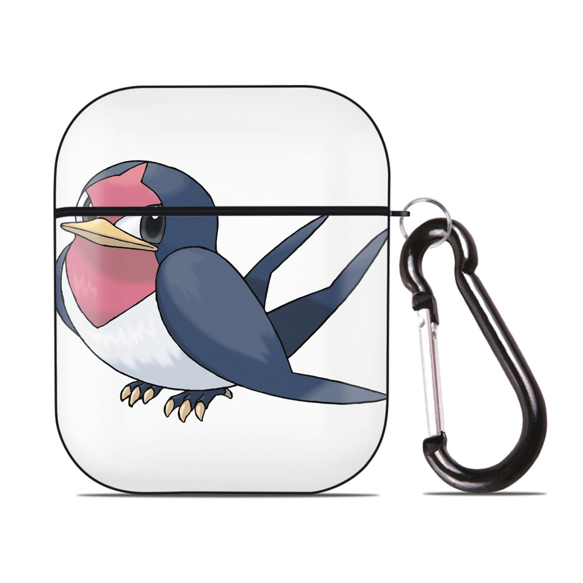 （画像用） ポケットモンスター Pokémon AirPods 第2世代保護ケース ハードシェル ブラック 耐衝撃・防指紋・カラビナ付き