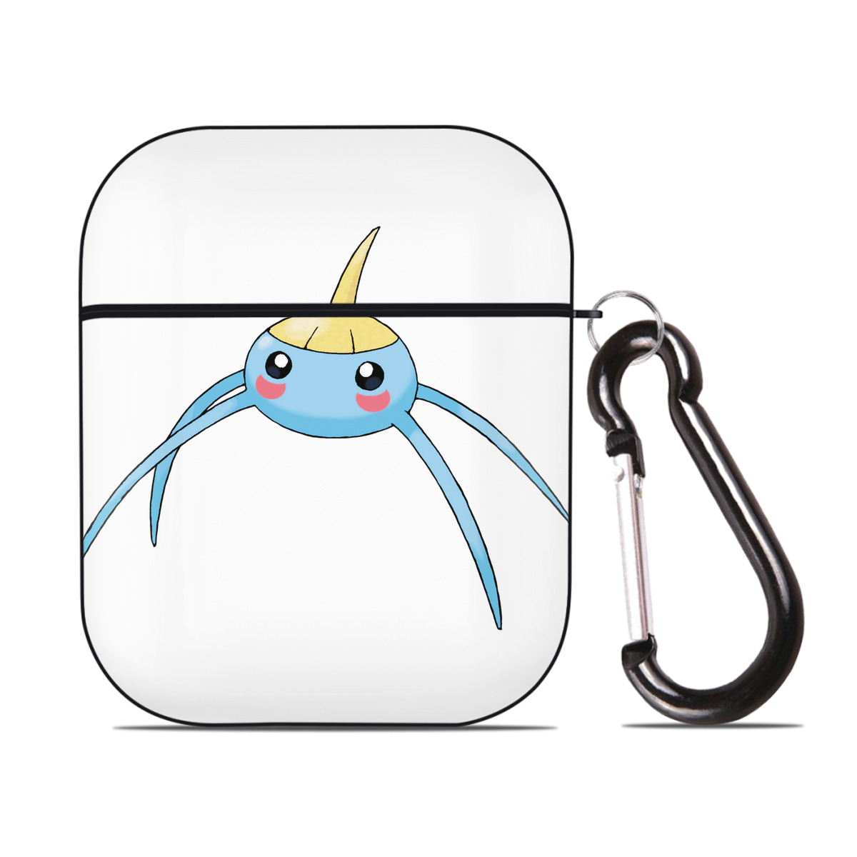 （画像用） ポケットモンスター Pokémon AirPods 第2世代保護ケース ハードシェル ブラック 耐衝撃・防指紋・カラビナ付き