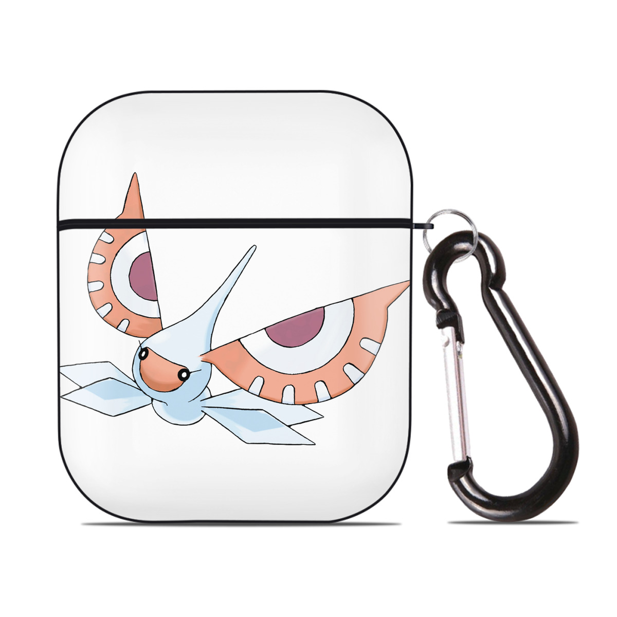 （画像用） ポケットモンスター Pokémon AirPods 第2世代保護ケース ハードシェル ブラック 耐衝撃・防指紋・カラビナ付き