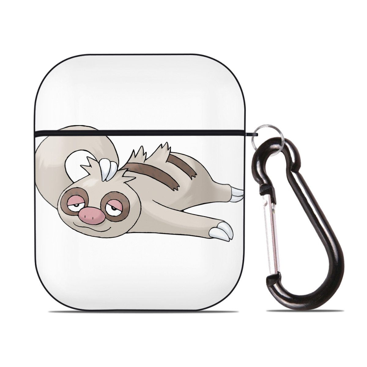 （画像用） ポケットモンスター Pokémon AirPods 第2世代保護ケース ハードシェル ブラック 耐衝撃・防指紋・カラビナ付き
