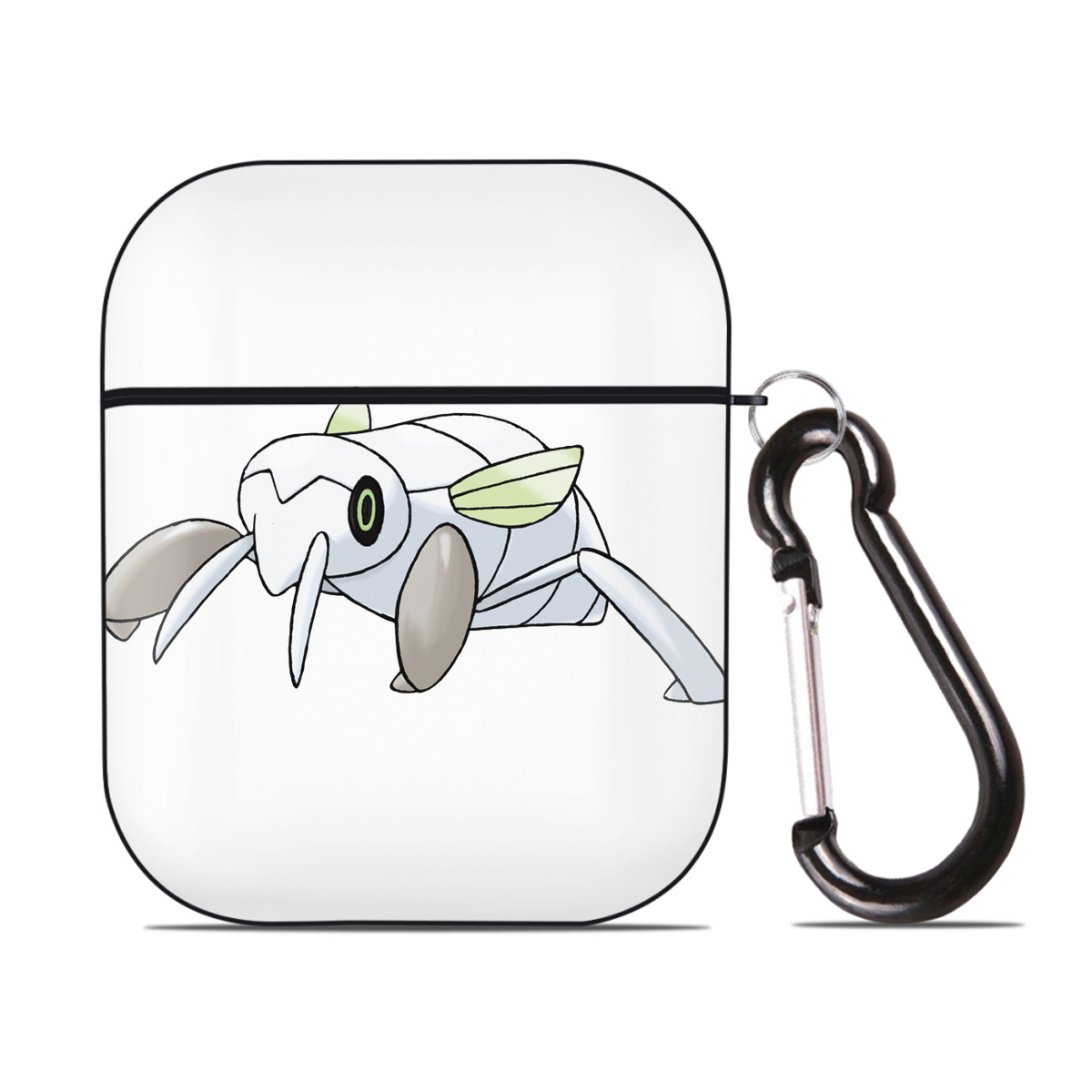 （画像用） ポケットモンスター Pokémon AirPods 第2世代保護ケース ハードシェル ブラック 耐衝撃・防指紋・カラビナ付き