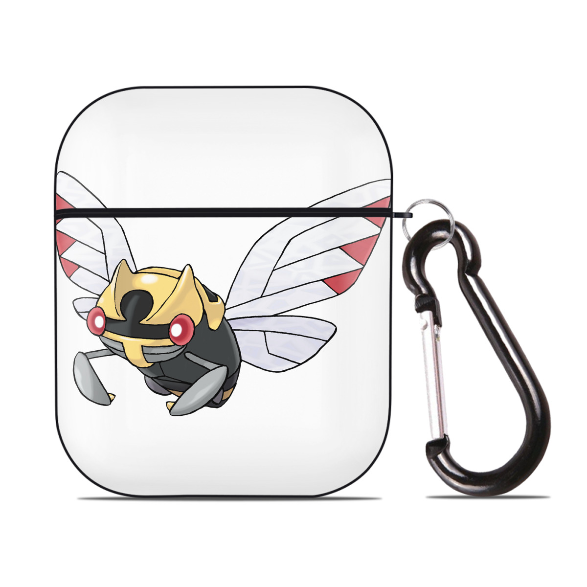 （画像用） ポケットモンスター Pokémon AirPods 第2世代保護ケース ハードシェル ブラック 耐衝撃・防指紋・カラビナ付き