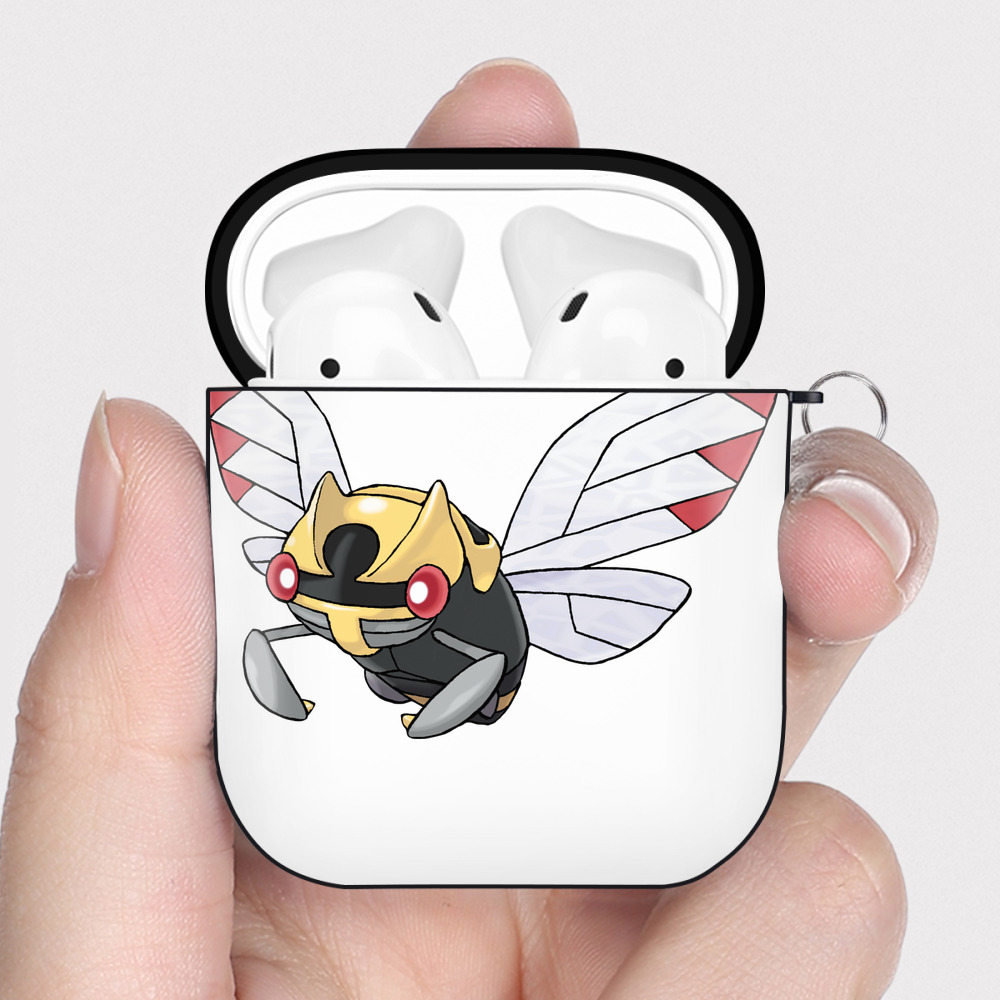 （画像用） ポケットモンスター Pokémon AirPods 第2世代保護ケース ハードシェル ブラック 耐衝撃・防指紋・カラビナ付き