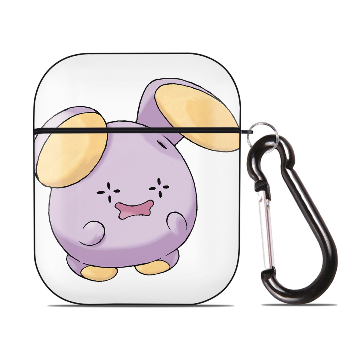 （画像用） ポケットモンスター Pokémon AirPods 第2世代保護ケース ハードシェル ブラック 耐衝撃・防指紋・カラビナ付き