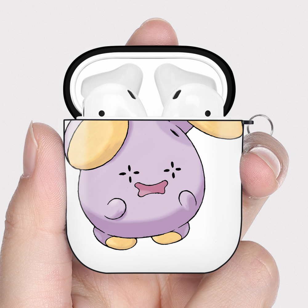 （画像用） ポケットモンスター Pokémon AirPods 第2世代保護ケース ハードシェル ブラック 耐衝撃・防指紋・カラビナ付き