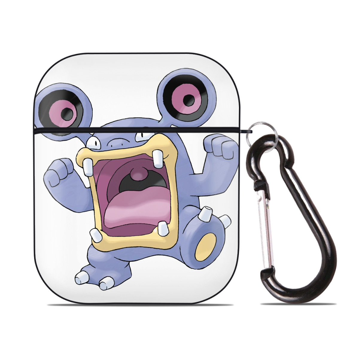 （画像用） ポケットモンスター Pokémon AirPods 第2世代保護ケース ハードシェル ブラック 耐衝撃・防指紋・カラビナ付き