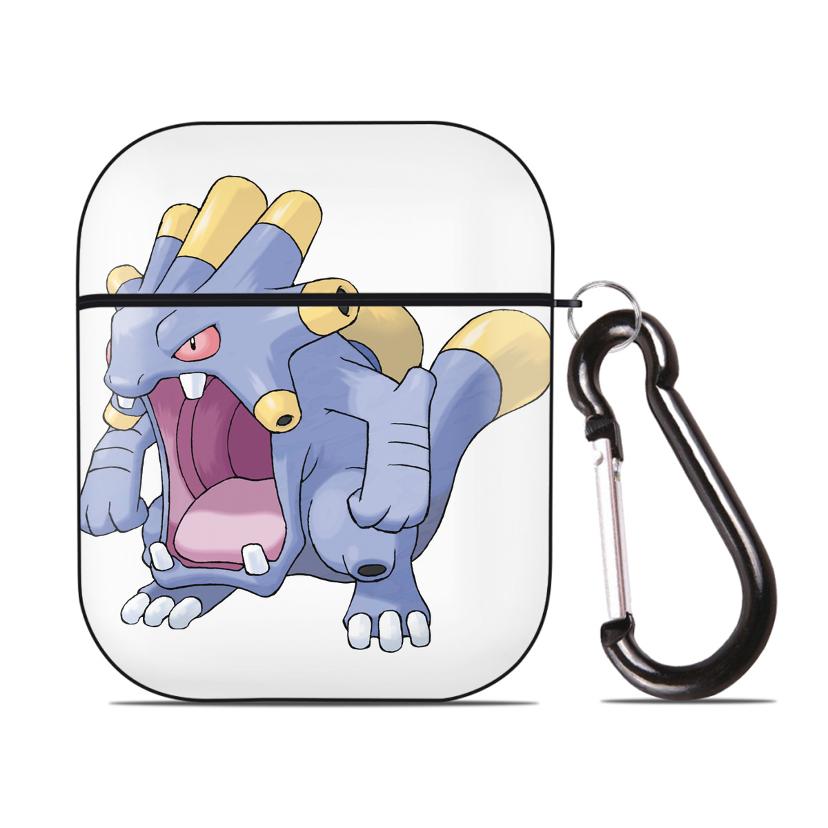 （画像用） ポケットモンスター Pokémon AirPods 第2世代保護ケース ハードシェル ブラック 耐衝撃・防指紋・カラビナ付き