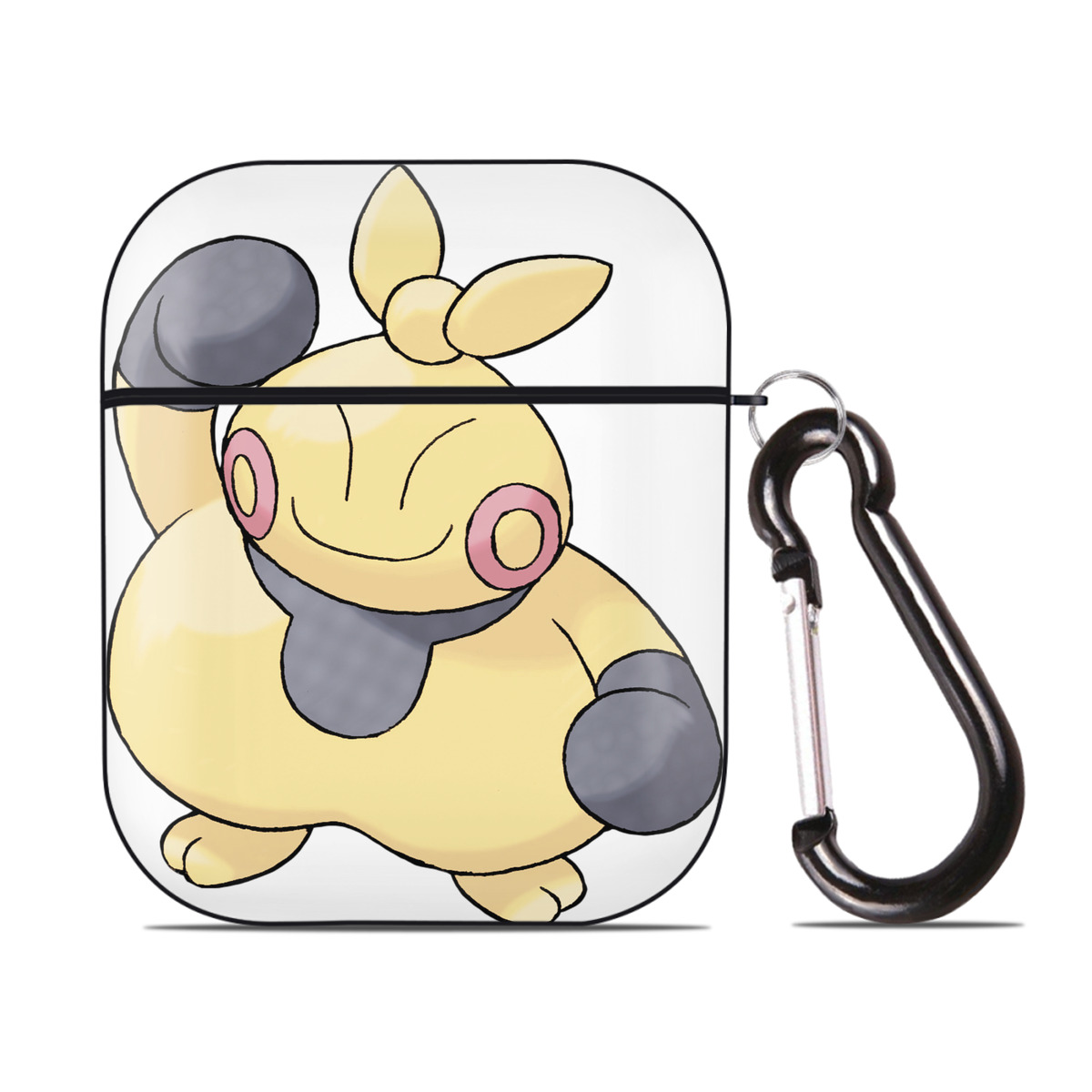 （画像用） ポケットモンスター Pokémon AirPods 第2世代保護ケース ハードシェル ブラック 耐衝撃・防指紋・カラビナ付き